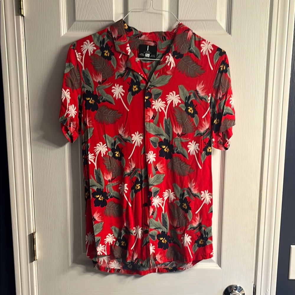 Buffalo David Red Casual Button Down Shirt
